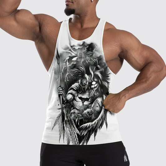 Warrior Spirit 3D Tank Top – Fierce Battle Artwork for Gym Warriors- AA06456