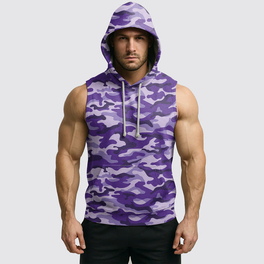 Men's Camo Sleeveless Hoodie- AA06566