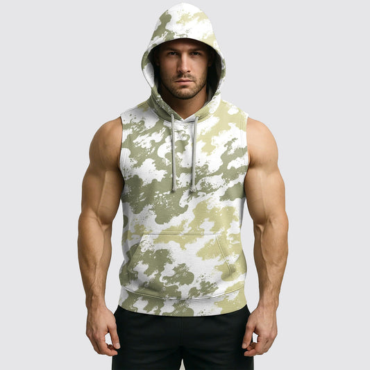 Men's Camo Sleeveless Hoodie- AA06576