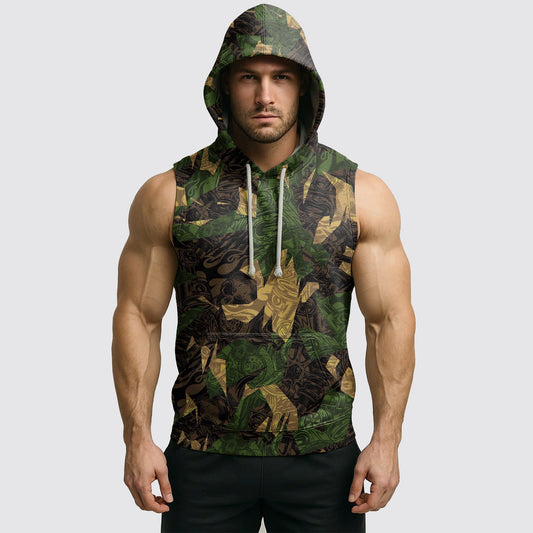 Men's Camo Sleeveless Hoodie- AA06601