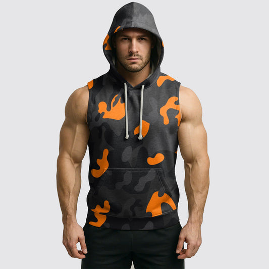 Men's Camo Sleeveless Hoodie- AA06606