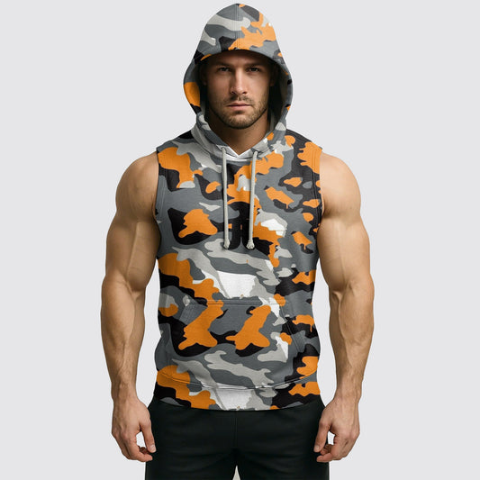 Men's Camo Sleeveless Hoodie- AA06607
