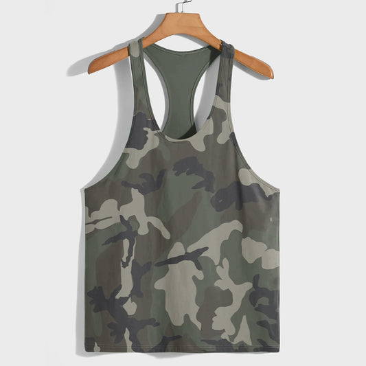 Camo Racerback Tank Top – Tactical Strength for Bodybuilders- AA07069