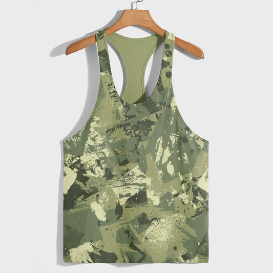 Camo Racerback Tank Top – Tactical Strength for Bodybuilders- AA07071