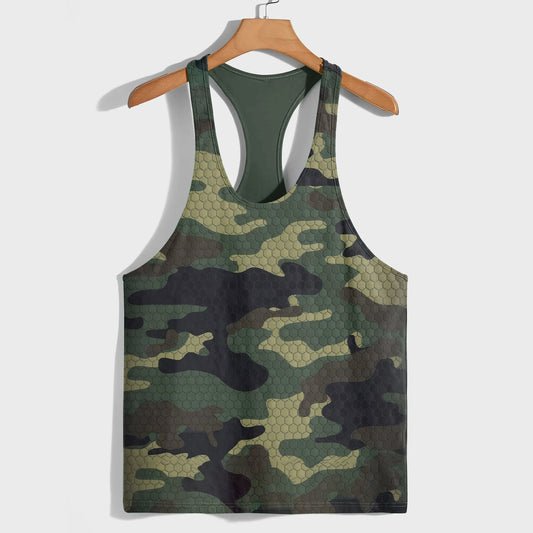 Camo Racerback Tank Top – Tactical Strength for Bodybuilders- AA07085