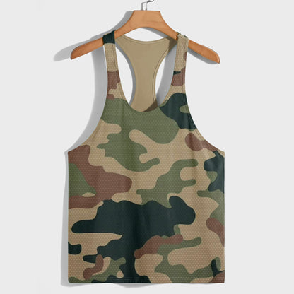 Camo Racerback Tank Top – Tactical Strength for Bodybuilders- AA07611