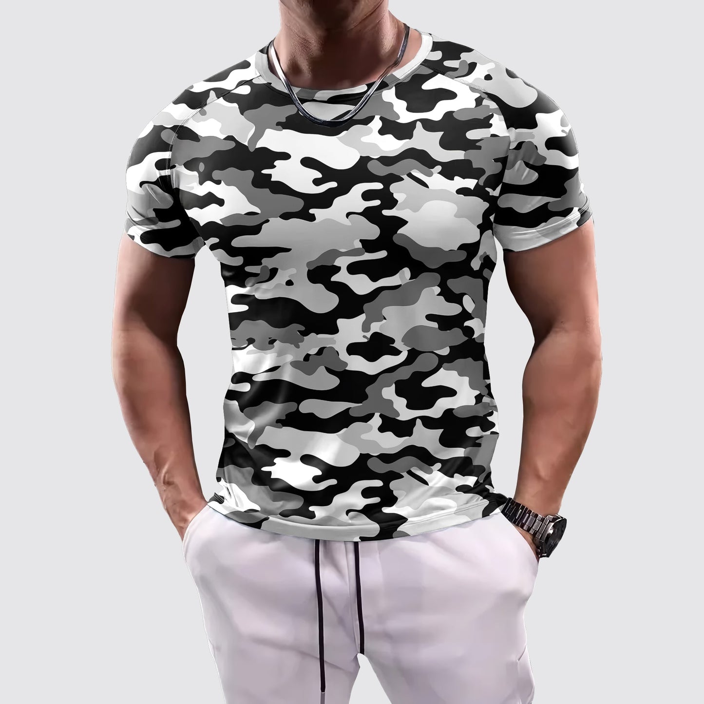 Camo Tight-Fitting Tee- AA07808