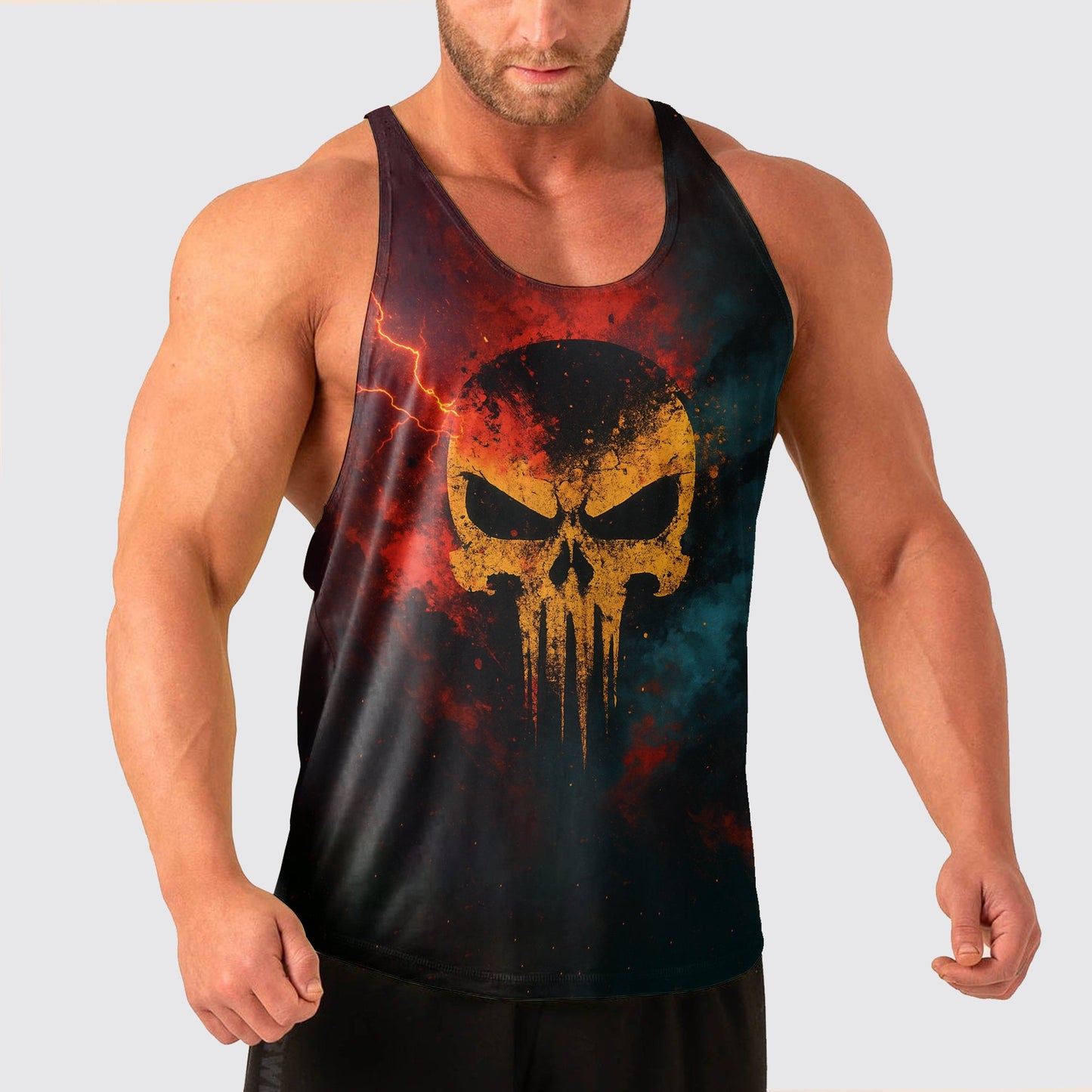 Skull Power Training Tank Top for Men- AA07890