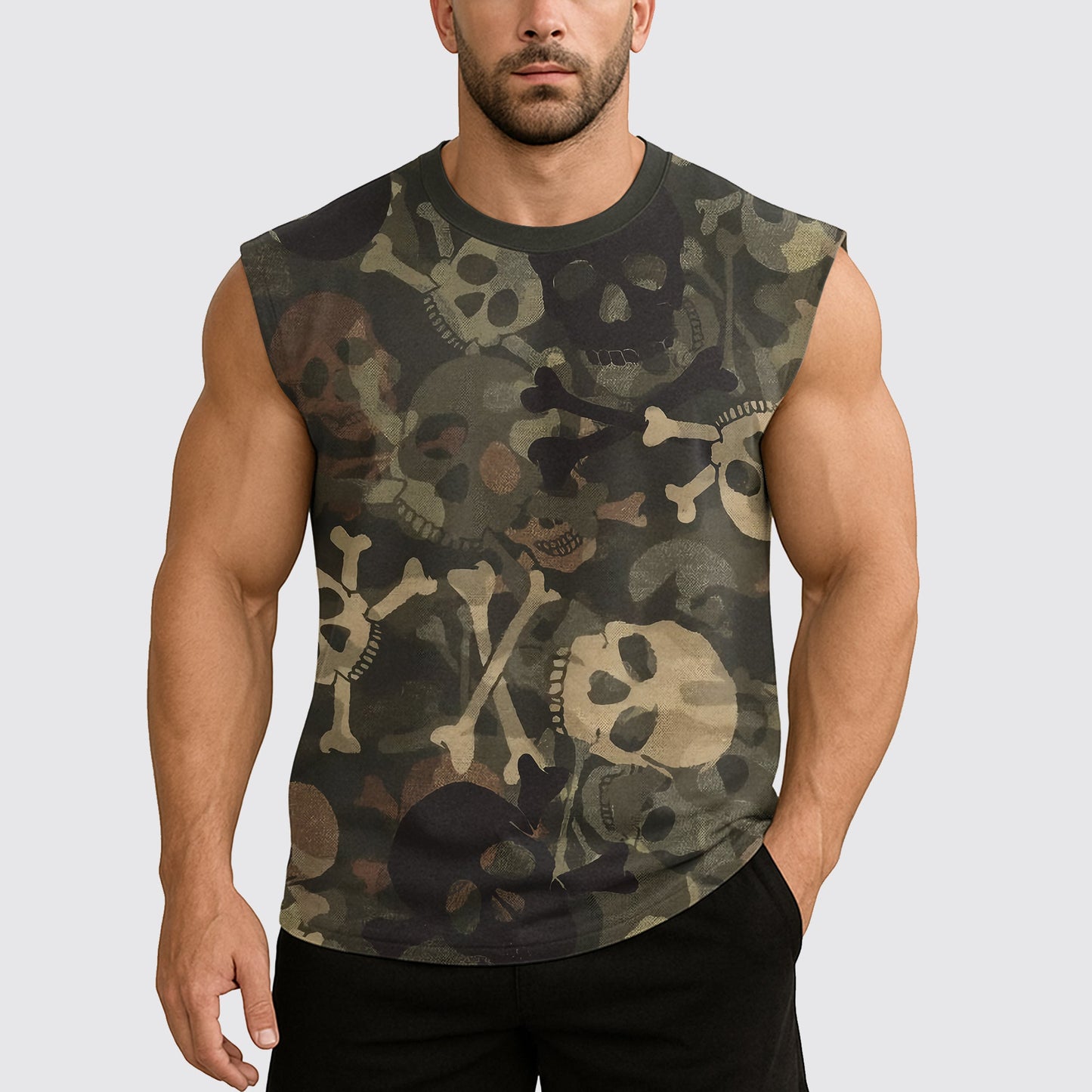 Dread Skull Cut-Off Tank- AA07957