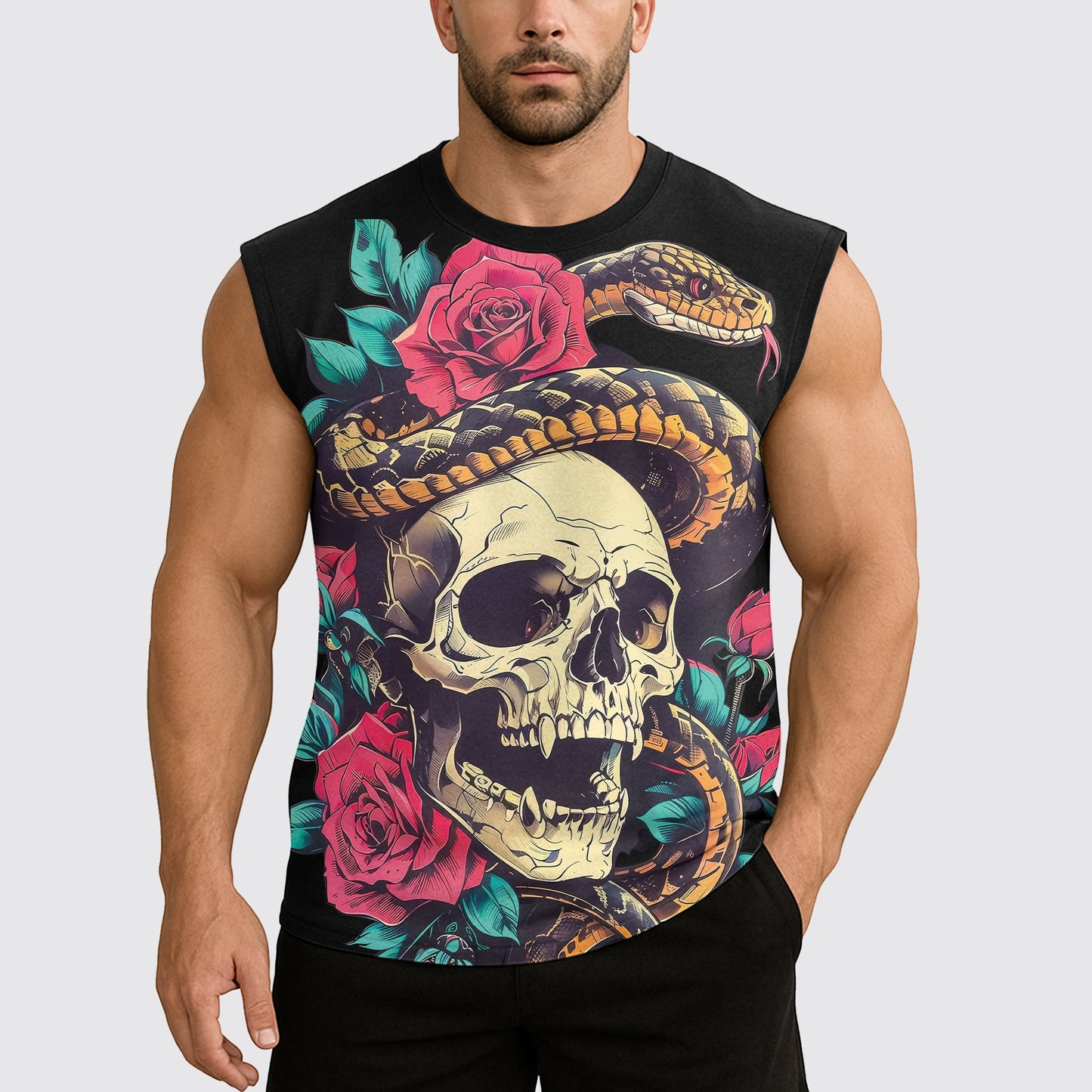Dread Skull Cut-Off Tank- AA07971