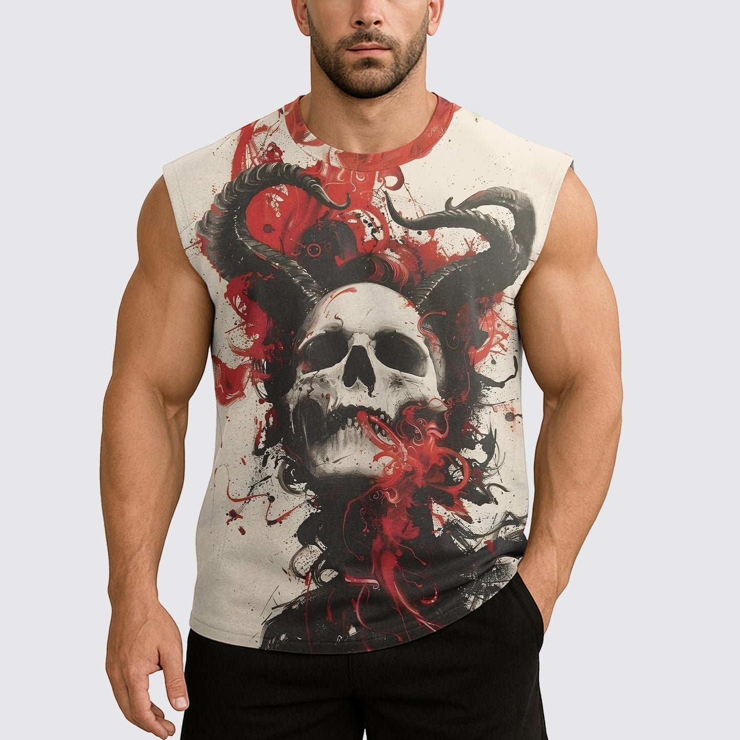 Dread Skull Cut-Off Tank- AA07980
