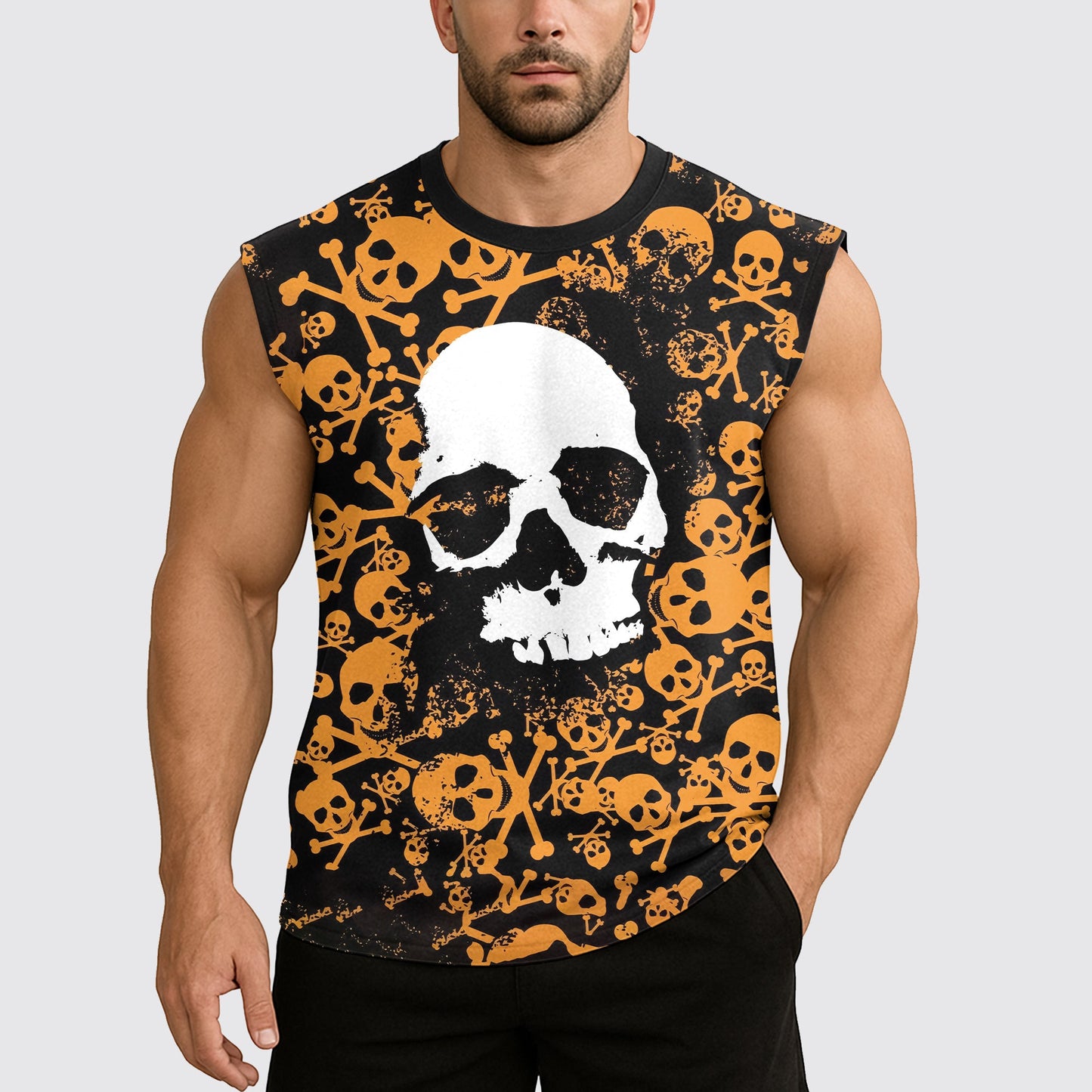 Dread Skull Cut-Off Tank- AA07989