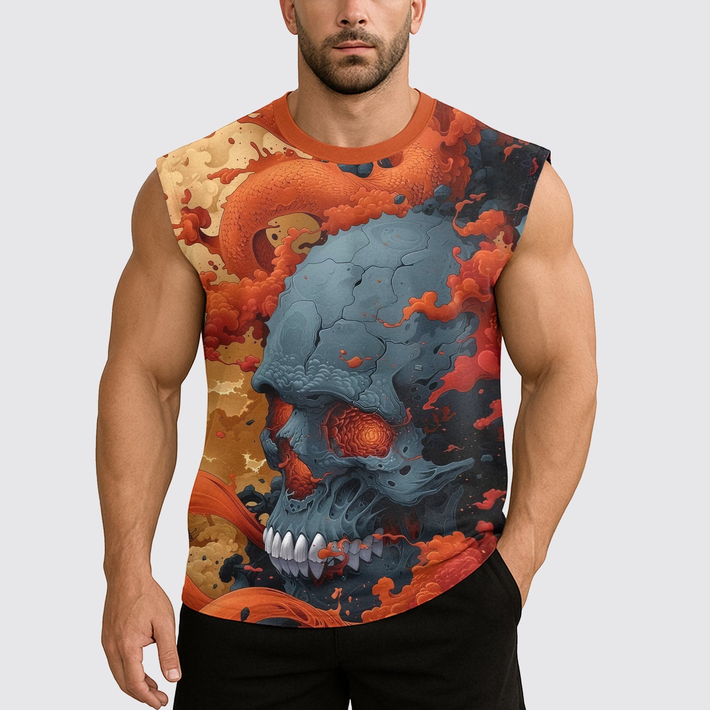 Dread Skull Cut-Off Tank- AA07994