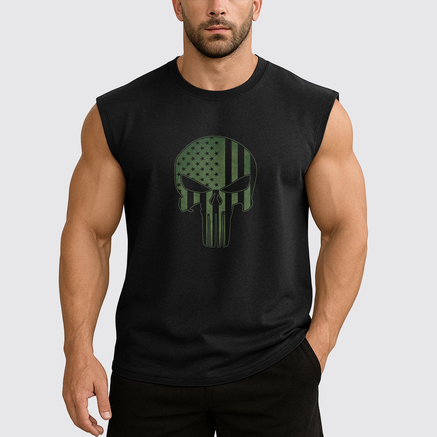 Dread Skull Cut-Off Tank- AA07999