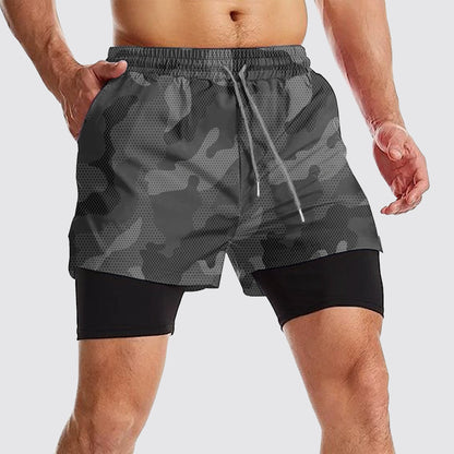 Camo Double Layer Performance Shorts- AA08073