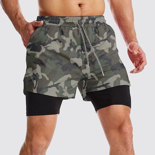 Camo Double Layer Performance Shorts- AA08087