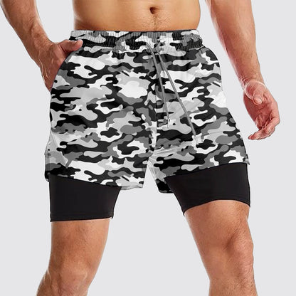 Camo Double Layer Performance Shorts- AA08089