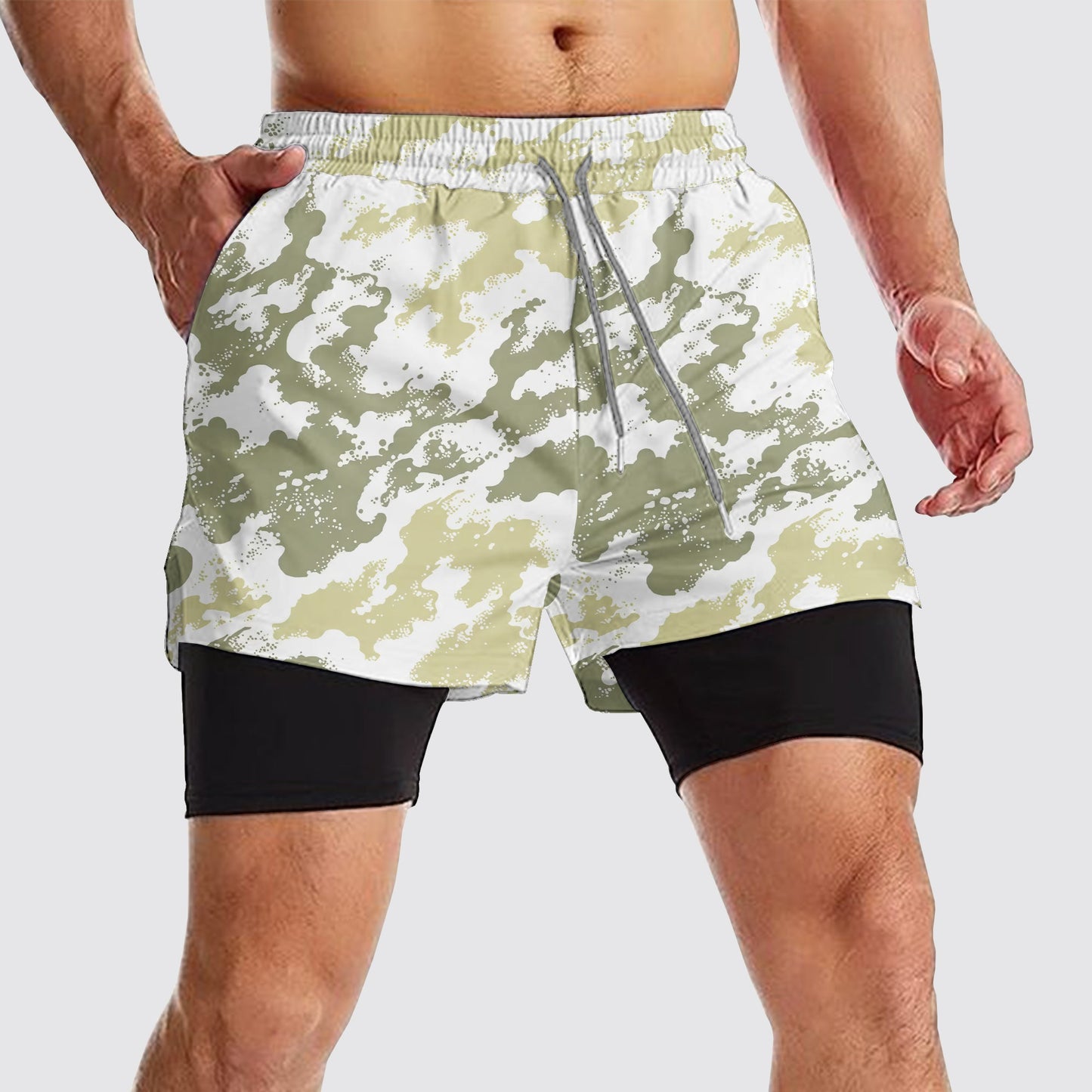 Camo Double Layer Performance Shorts- AA08090