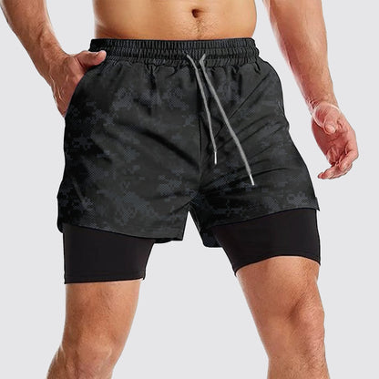 Camo Double Layer Performance Shorts- AA08095