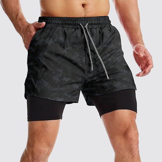 Camo Double Layer Performance Shorts- AA08100