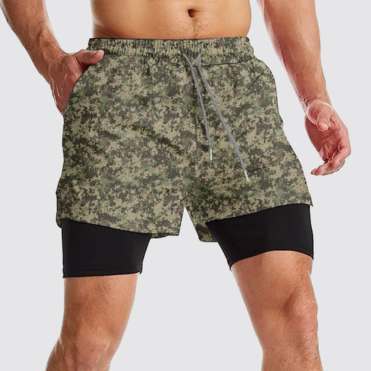 Camo Double Layer Performance Shorts- AA08102
