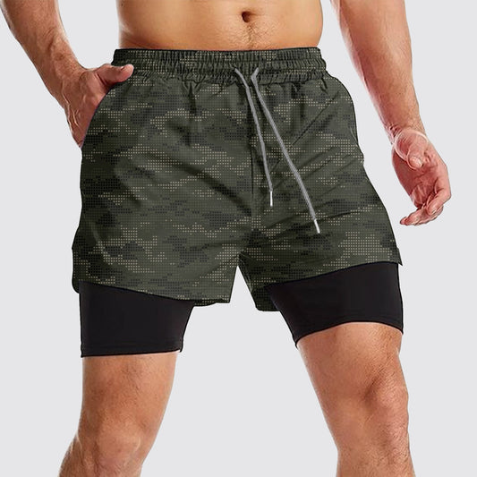 Camo Double Layer Performance Shorts- AA08107