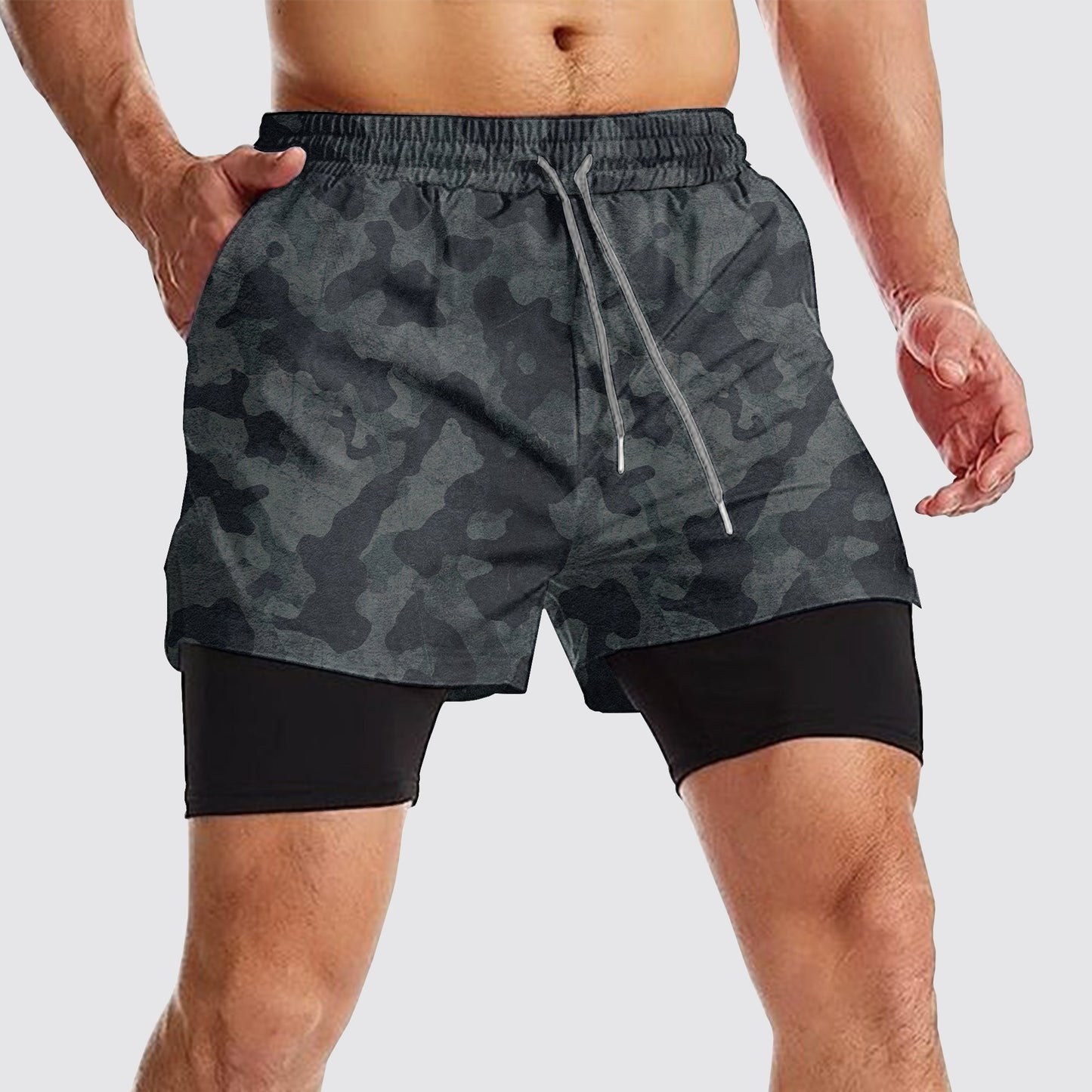 Camo Double Layer Performance Shorts- AA08110