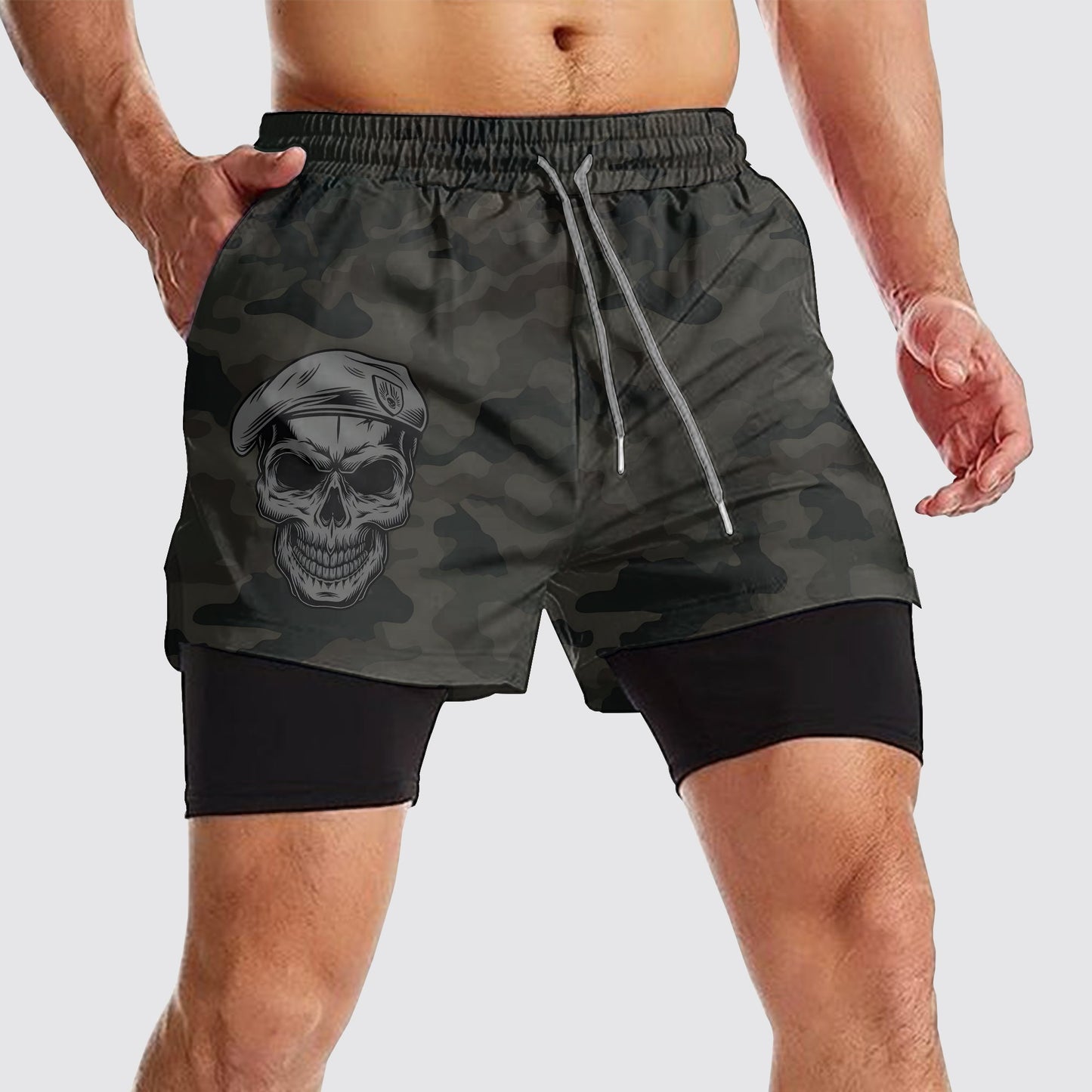 Camo Double Layer Performance Shorts- AA08112