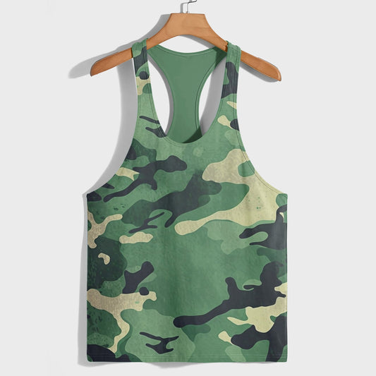 Camo Racerback Tank Top – Tactical Strength for Bodybuilders- AA08125