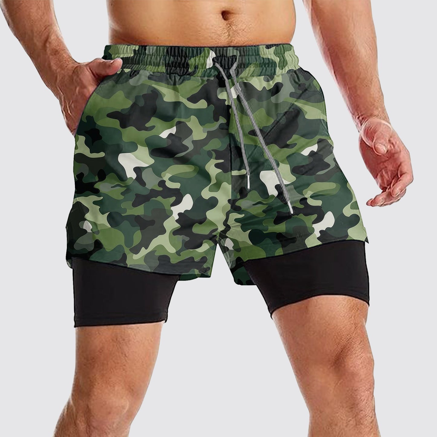 Camo Double Layer Performance Shorts- AA08141