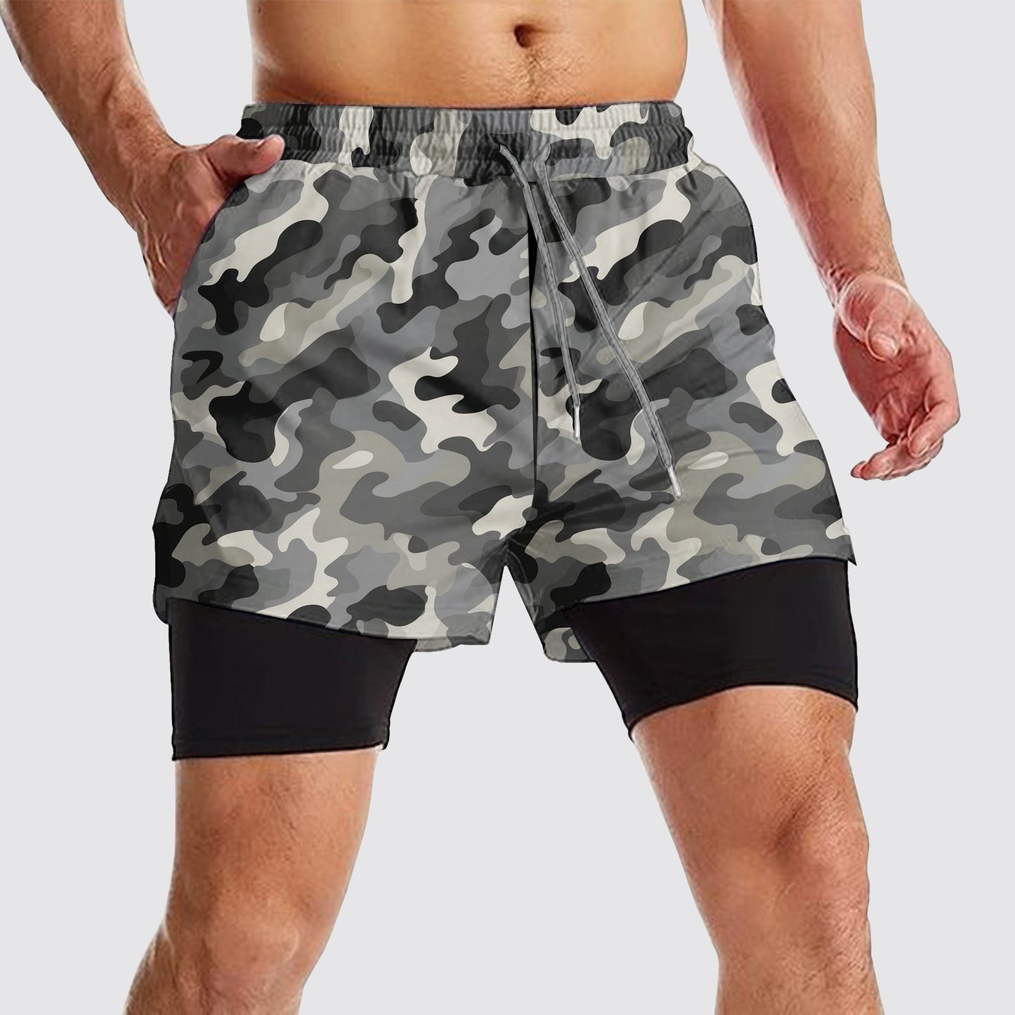Camo Double Layer Performance Shorts- AA08142
