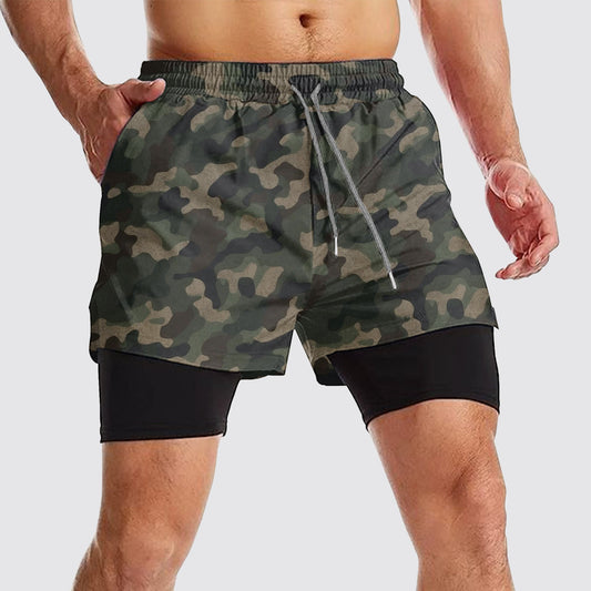 Camo Double Layer Performance Shorts- AA08144