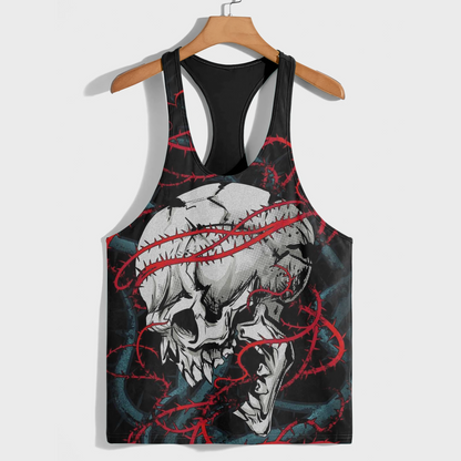 Skull 3D Racerback Tank Top- AA08225