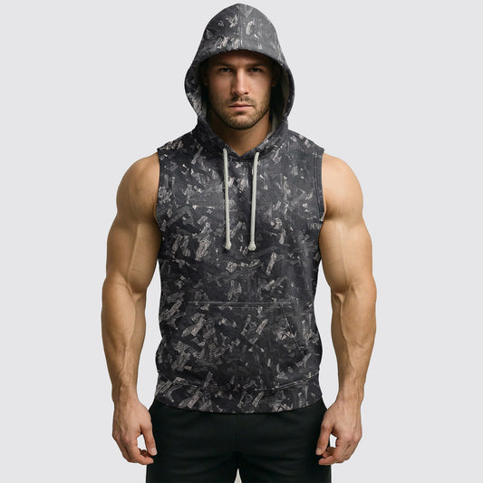 Men's Camo Sleeveless Hoodie- AA08266