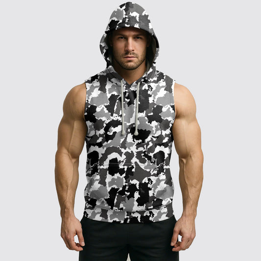 Men's Camo Sleeveless Hoodie- AA08267