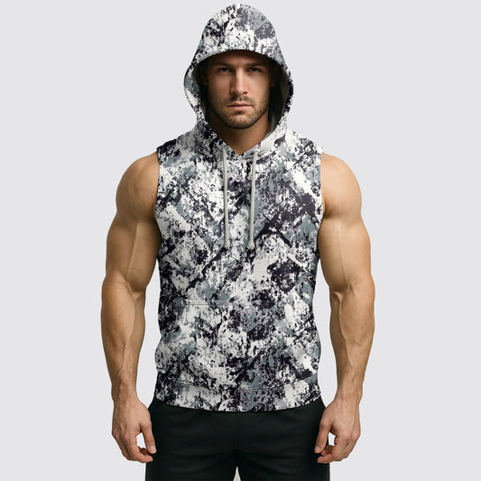 Men's Camo Sleeveless Hoodie- AA08269