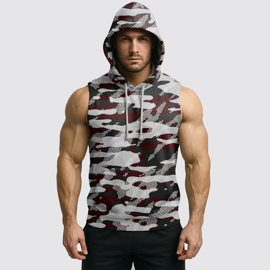 Men's Camo Sleeveless Hoodie- AA08281