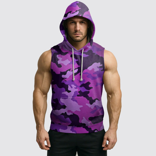 Men's Camo Sleeveless Hoodie- AA08289
