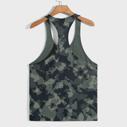 Camo Racerback Tank Top – Tactical Strength for Bodybuilders- AA08854
