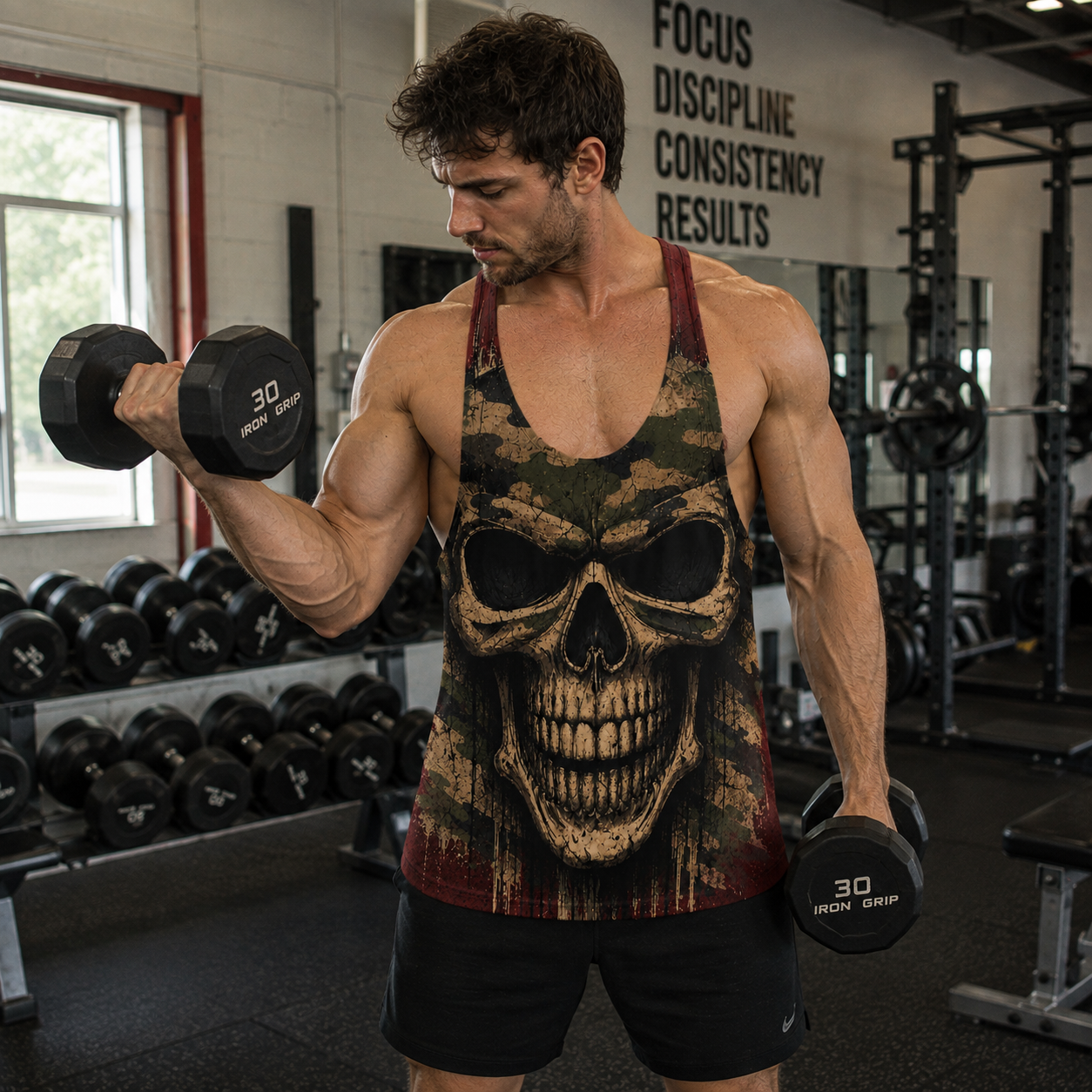 Skull 3D Racerback Tank Top- TT03157