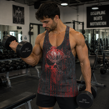 Skull 3D Racerback Tank Top- TT01769