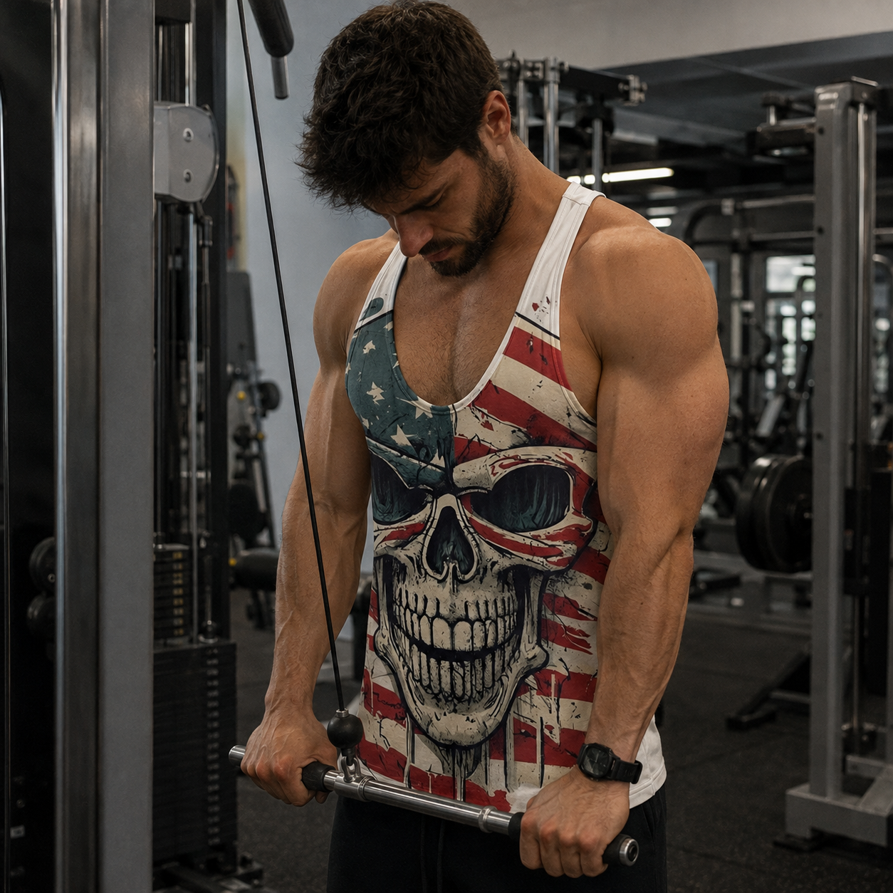 Skull 3D Racerback Tank Top- TT01823