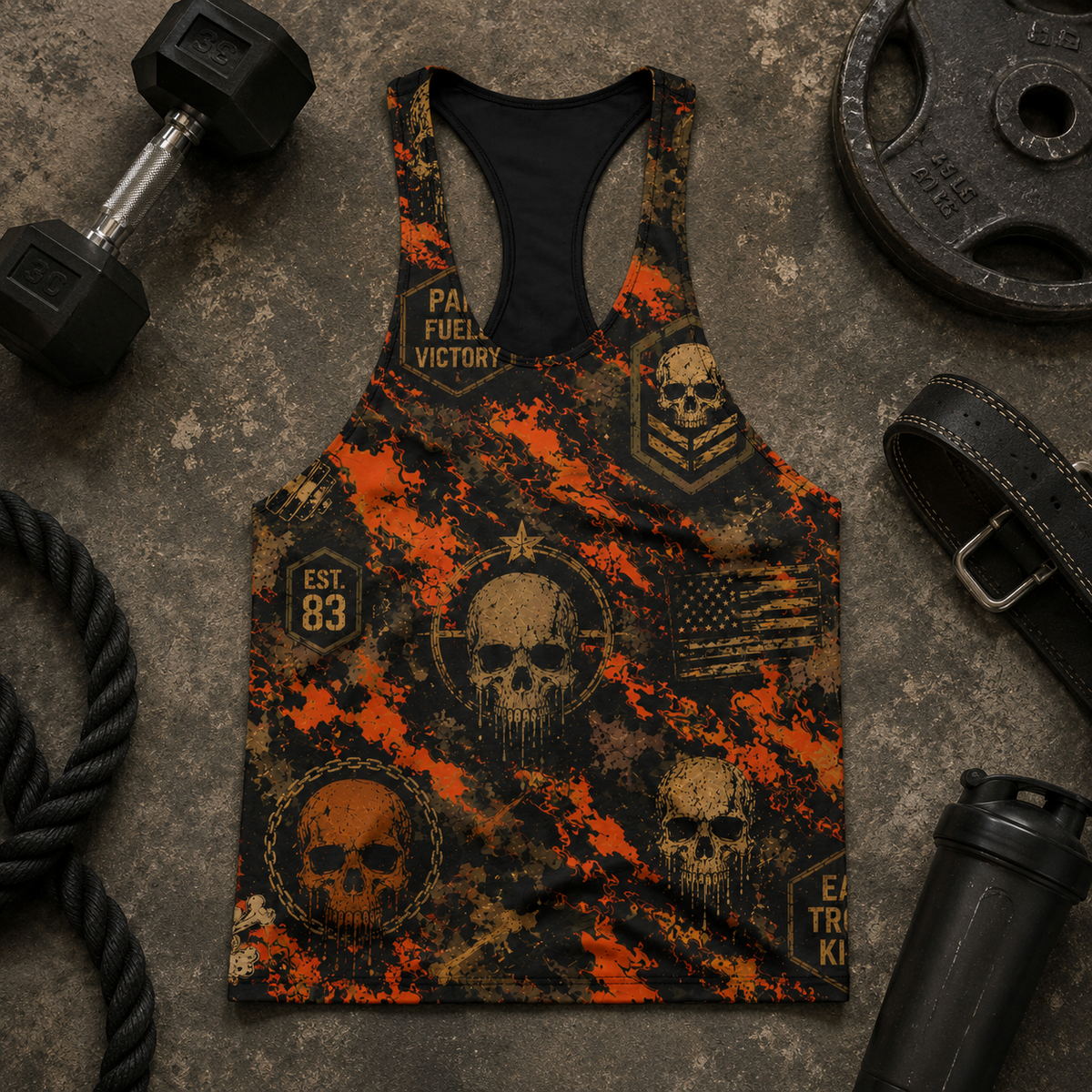 Camo Racerback Tank Top – Tactical Strength for Bodybuilders- TT03206