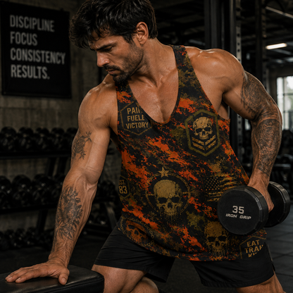 Camo Racerback Tank Top – Tactical Strength for Bodybuilders- TT03206
