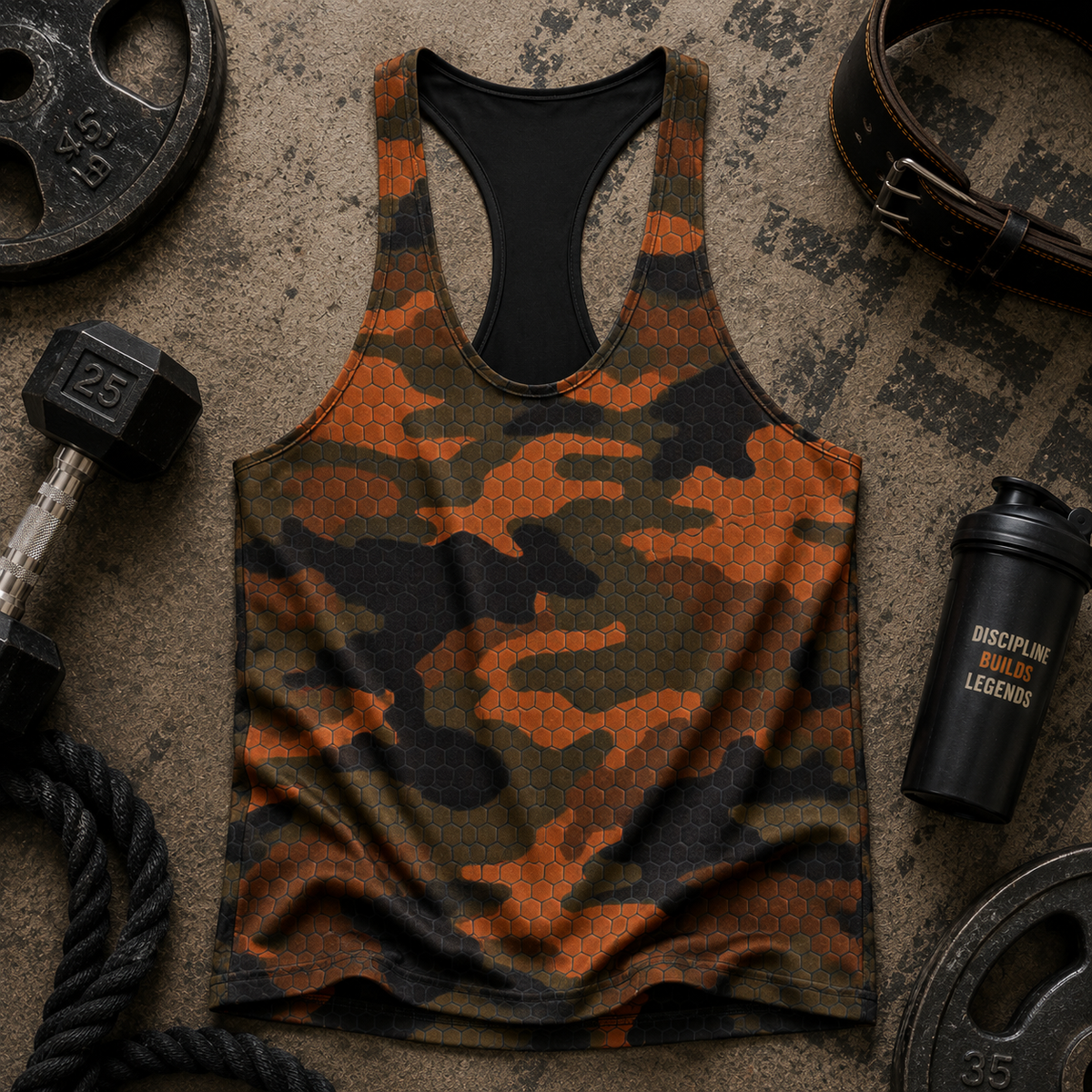 Camo Racerback Tank Top – Tactical Strength for Bodybuilders- TT03194