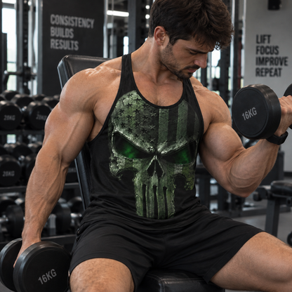 Skull 3D Racerback Tank Top- TT03184