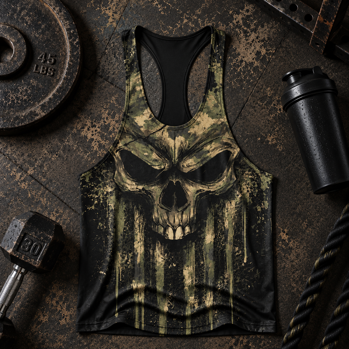 Skull 3D Racerback Tank Top- TT03156