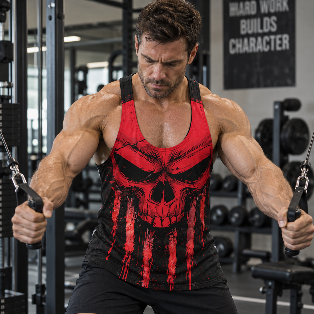 Skull 3D Racerback Tank Top- TT03061