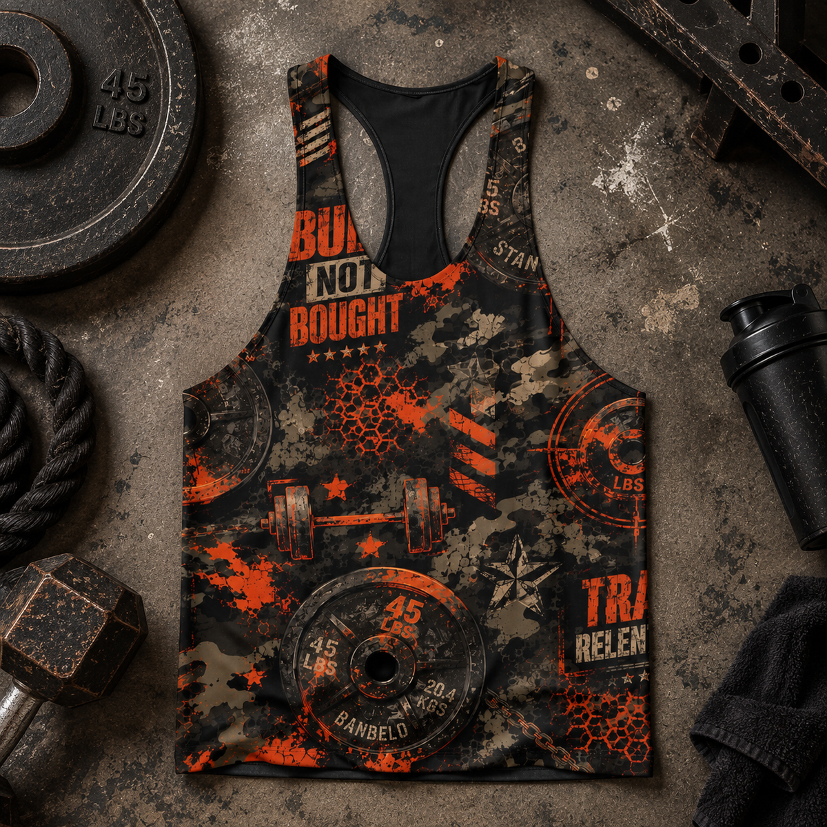 Camo Racerback Tank Top – Tactical Strength for Bodybuilders- TT03211
