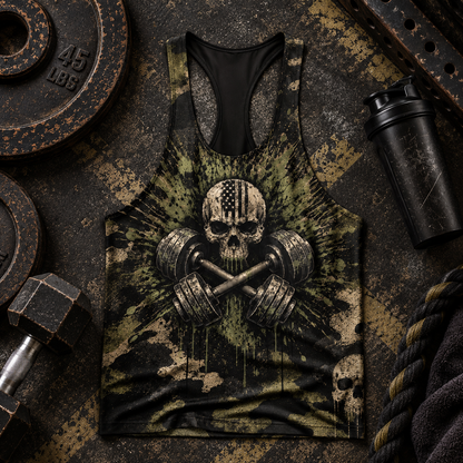 Camo Racerback Tank Top – Tactical Strength for Bodybuilders- TT03201